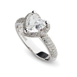 Minou White gold engagement ring with heart-cut diamonds - Infinite carat