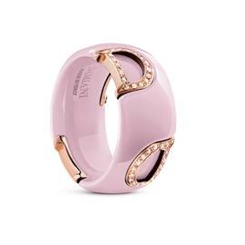 D.Icon Candy pink ceramic, rose gold and diamond ring