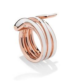 Eden White ceramic, rose gold and diamond ring