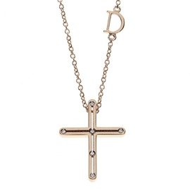 D.Side Rose gold and diamond necklace