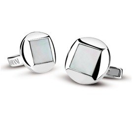 Balance Silver and mother-of-pearl cufflinks