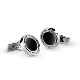 D.Side Gold, steel and onyx cufflinks