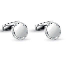 D.Side White gold and diamond cufflinks