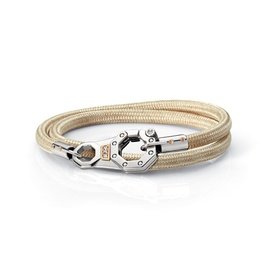8848 Collection Bracciale. Oro 750‰. Stainless steel. Cordino sintetico. Diamanti P.Ct. 7.
