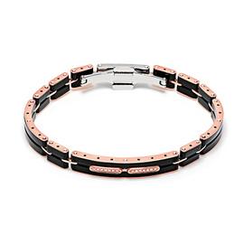Mosaiko Collection Bracciale. Oro rosa 750‰. Ceramica nera. Stainless steel. Diamanti bianchi P.Ct 11.
