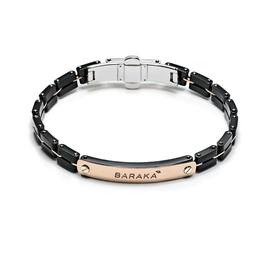 Mosaiko Collection Bracciale. Oro giallo 750‰. Ceramica nera. Stainless steel. Acciaio lucido.