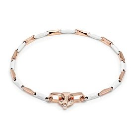 Cyborg Ceramic Collection Bracciale. Oro rosa 750‰. Ceramica bianca. Stainless steel. Diamante bianco P.Ct 2.