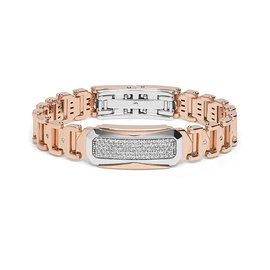 Privè Collection Bracciale. Oro rosa e bianco 750‰. Diamanti ice P.Ct 147.