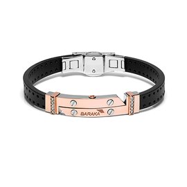 Collezione Vortex Bracciale. Oro 750‰. Caucciù. Stainless Steel. Diamanti bianchi P.Ct. 15