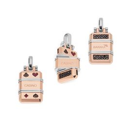 Casinò Collection Pendente. Oro rosa 750‰. Diamanti neri P.Ct. 94. Rubini Ct. 0,05