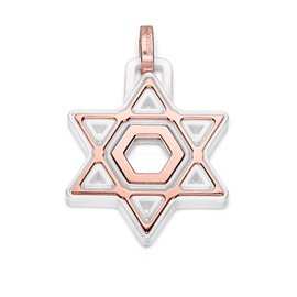 Cyborg Ceramic Collection Pendente. Oro rosa 750‰. Ceramica bianca. Stainless steel.