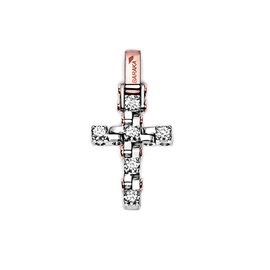 Tecnodiamonds Collection Croce. Oro bianco e rosa 750‰. Diamanti bianchi P.CT 150