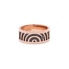 Meteorite Collection Anello. Oro Rosè 750‰. Metorite. Zaffiro Blu P.Ct. 3.