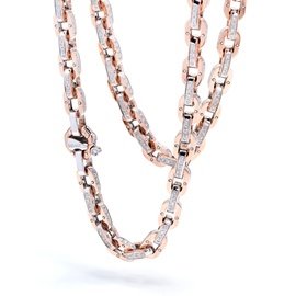 Ritmika Collection Girocollo. Oro bianco e rosa 750‰. Diamanti bianchi P.Ct 294.