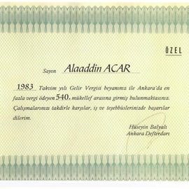 Vergi Dairesi Takdir Belgesi