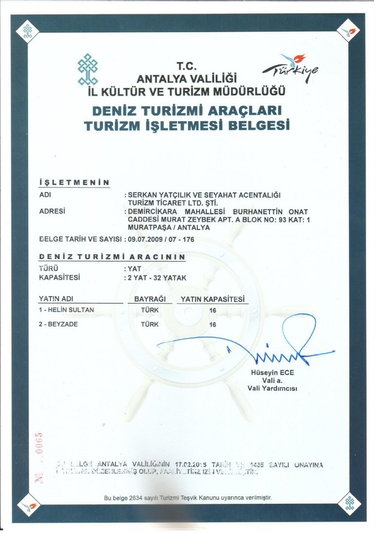 Turizm Işletme Belgesi