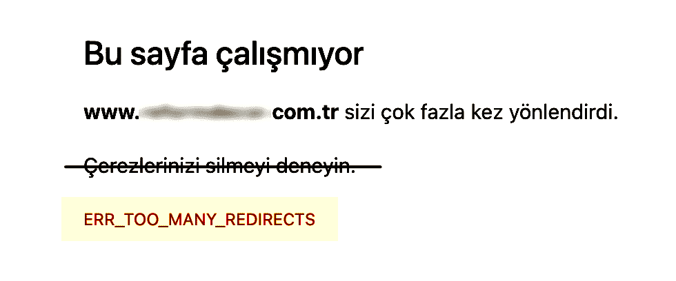 çok sayıda yönlendirme hatası