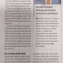 Hürriyet / Antalya'ya 2020'de 449 Yabancı Yatırımcı Geldi 2