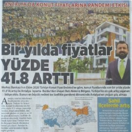 Milliyet Akdeniz / Bir yılda fiyatlar yüzde 41.8 arttı