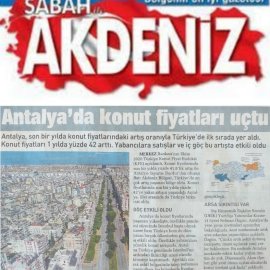 Sabah Akdeniz / Antalya'da konut fiyatları uçtu