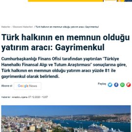 Ntv / Türk halkının en memnun olduğu yatırım aracı: Gayrimenkul