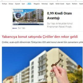 100tv.com / Yabancıya konut satışında Çinliler'den rekor geldi