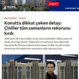 Emlak Ofis / Konutta dikkat çeken detay: Çinliler tüm zamanların rekorunu kırdı