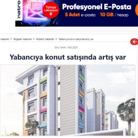 sabah.com.tr / Yabancıya konut satışında artış var