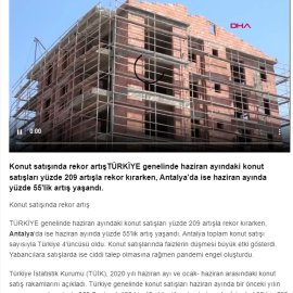 Haberler.com / Antalya Konut satışında rekor artış