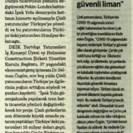 Dünya Gazetesi / Çinlilerin Turkiye Yatırımları 15 milyar doları geçti