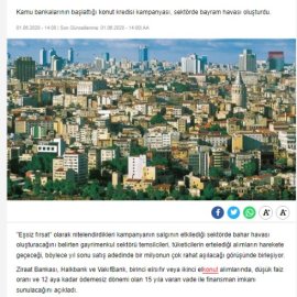 Gazetevatan / Konutta 'benzersiz düşük kredi oranı' satışları yeniden hareketlendirecek
