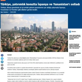 Anadolu Ajans aa.com.tr / Türkiye, yatırımlık konutta İspanya ve Yunanistan'ı solladı