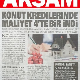 Akşam Gazetesi / Konut Kredilerinde maliyet