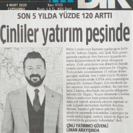 Gazete Bir /Çinliler Yatırım Peşinde