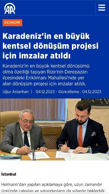 A Haber Karadeniz'in En Büyük Kentsel Dönüşümü İçin İmzalar Atıldı