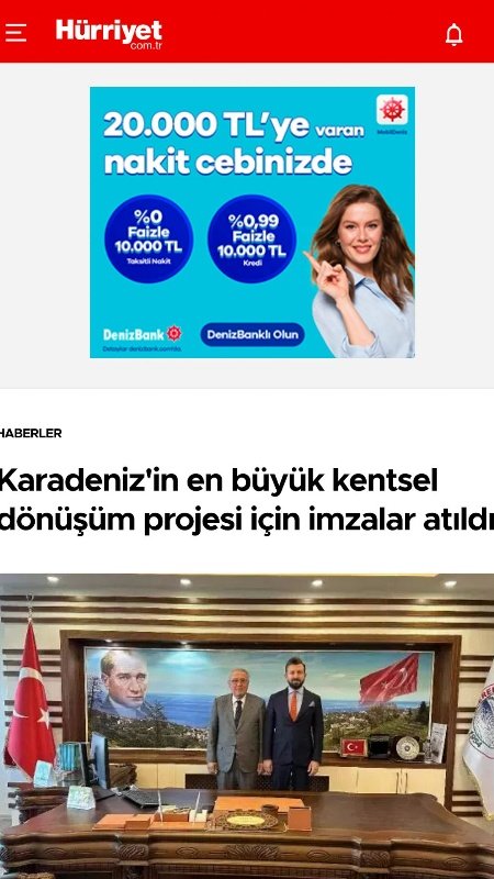 Hürriyet / Karadeniz'in En Büyük Kentsel Dönüşümü İçin İmzalar Atıldı