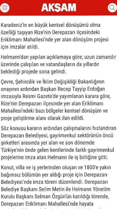 Akşam / Erik Limanı Mahallesinde Yer Alan Dönüşüm Projesi İçin İmzalar Atıldı