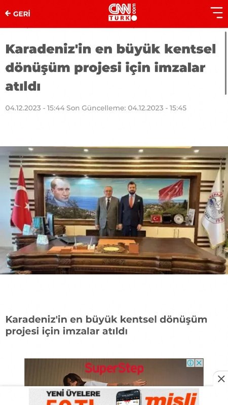 CNN Turk / Karadeniz'in En Büyük Kentsel Dönüşümü İçin İmzalar Atıldı