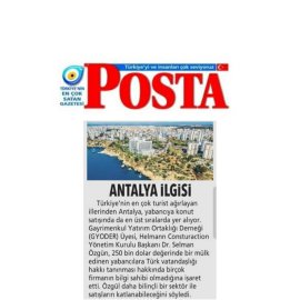 Posta Gazetesi / Antalya İlgisi