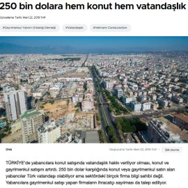 Hürriyet / 250 bin dolara hem konut hem vatandaşlık !