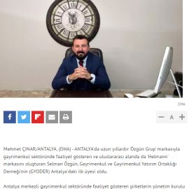 Hürriyet / GYODER' e Antalya'dan İlk Üye
