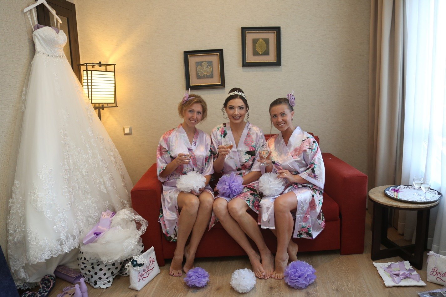 Bride and Bridesmaid Dressing Gown Important for Photo Shoots