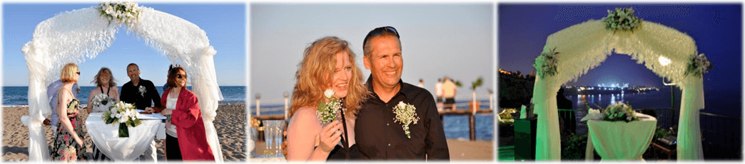 marriage ceremony on beach in Antalya turkey