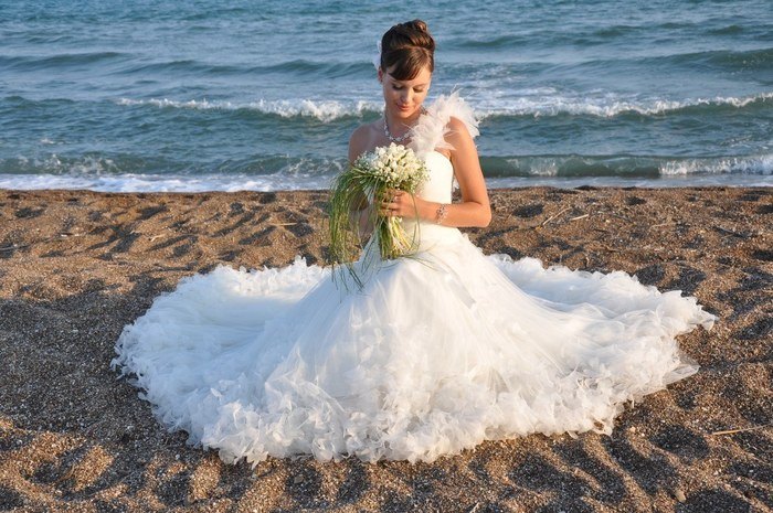 Bride on the beach of Antalya