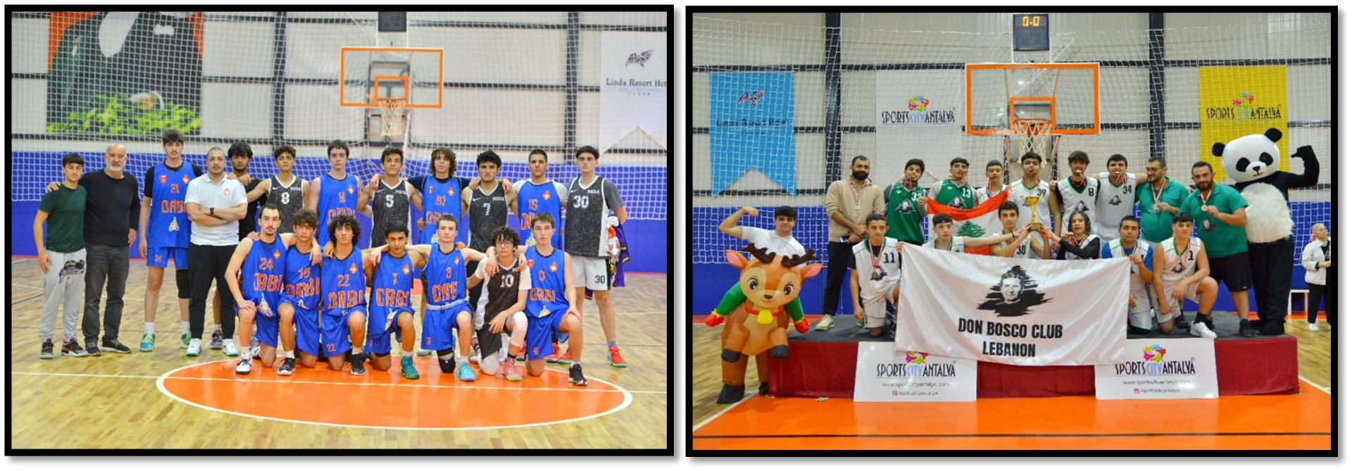 Basketball wind in Antalya Young people on the field