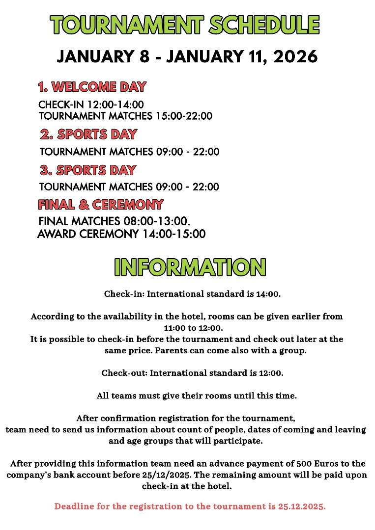 Antalya Basketball Friendship Cup 2026 Schedule