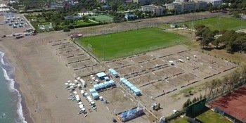 Beach Football Tournaments at hotel beach In Antalya Turkey