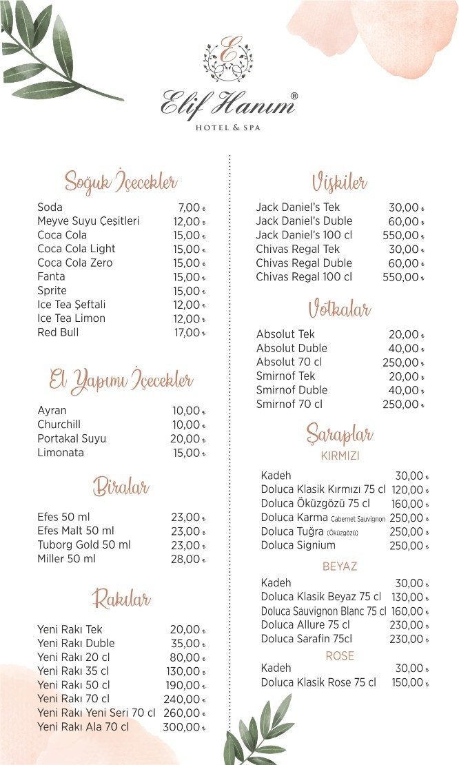elif otel menü 2