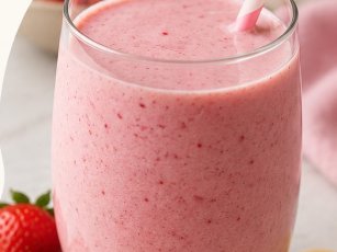 Donmuş Çilekli Reçelli Kefir Smoothie