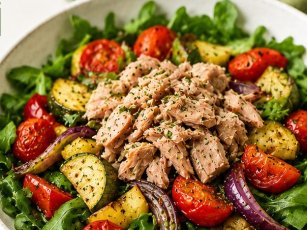 Fırın Sebzeli Ton Balıklı Salata